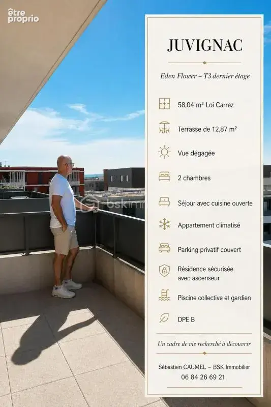 Juvignac - T3 dernier étage avec terrasse 13 m², vue dégagée, piscine et parking - photo 20