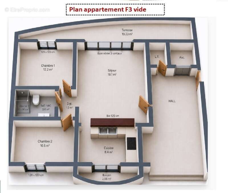 Appartement DIDIER T3 Fort de France + Box - photo 2