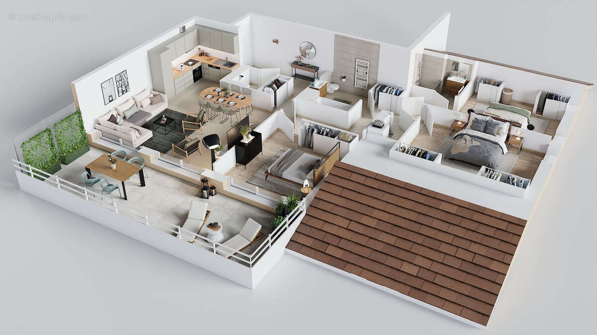Appartement 4 pièces 96,52m² ATTIQUE + Terrasse + Parking couvert + Cave - photo 2