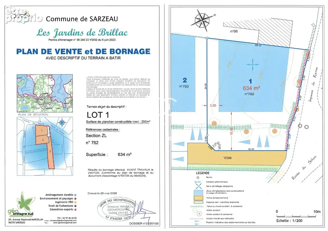 Terrain Sarzeau - 634 m2 - proche GOLFE - photo 6
