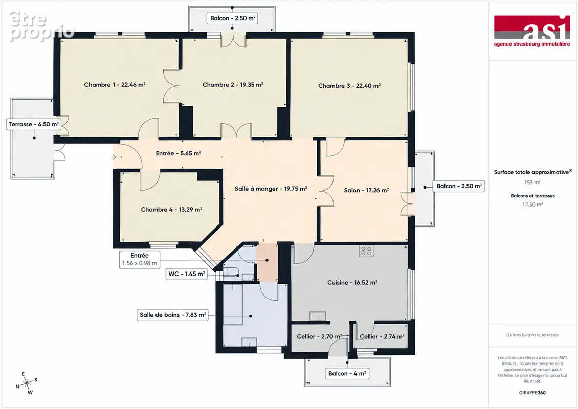 QUARTIER DES XV - Appartement F6 de 153 m² avec une terrasse et 3 balcons - photo 17