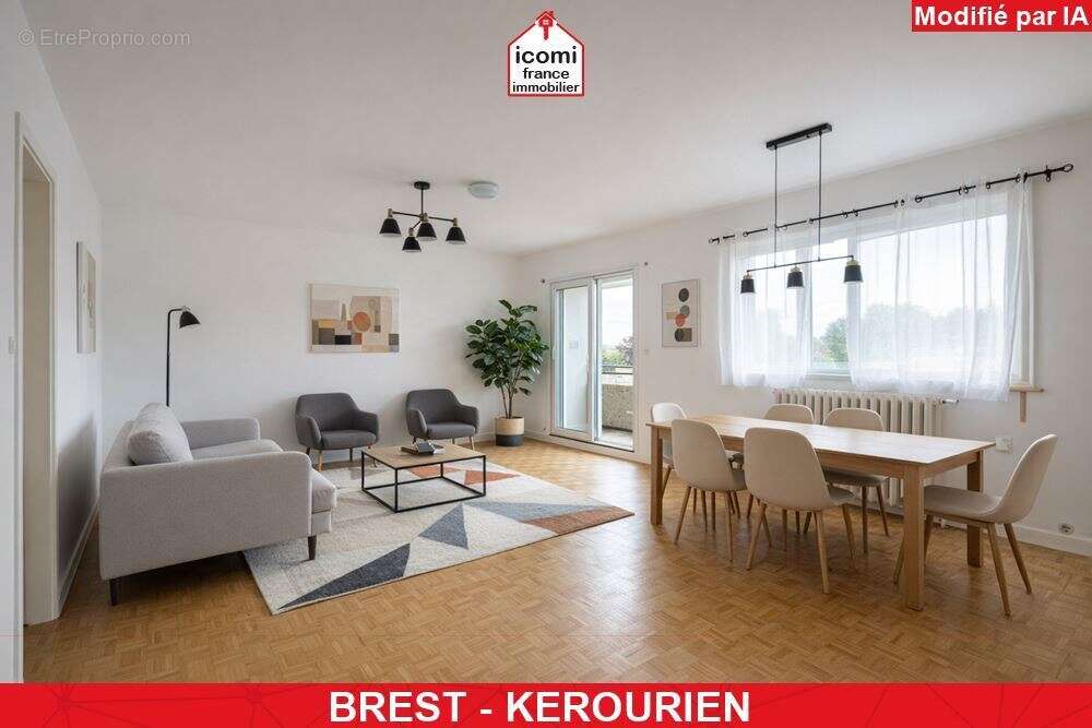 Finistere - brest (29200) - a vendre - appartement 78 m² - 3 chambres - balcon - cave - ascenseur - chaudiere gaz de ville de  2 - photo 4