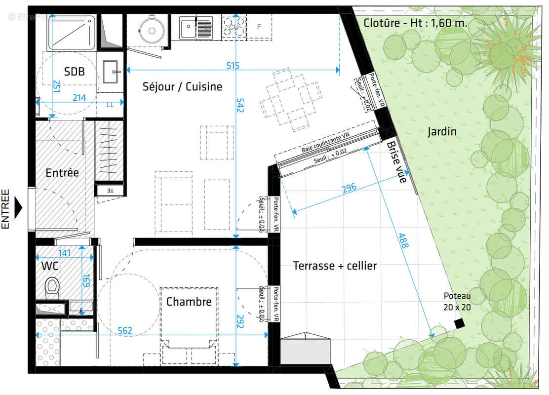Appartement à SAINT-CLEMENT-DE-RIVIERE