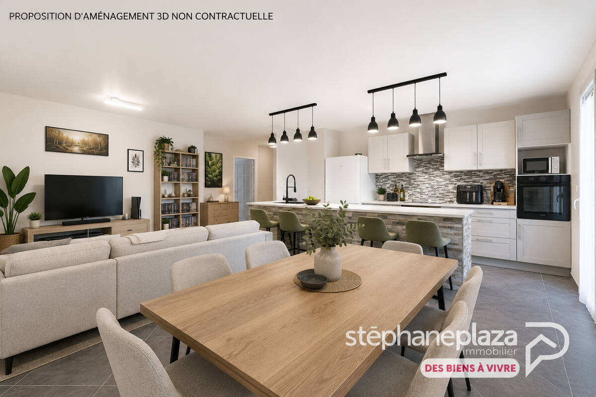 Appartement traversant de 94.5m² - 3 chambres avec BALCON de 13.9m² et DOUBLE GARAGE de 32.5m² - AMBERIEUX-EN-DOMBES - photo 1