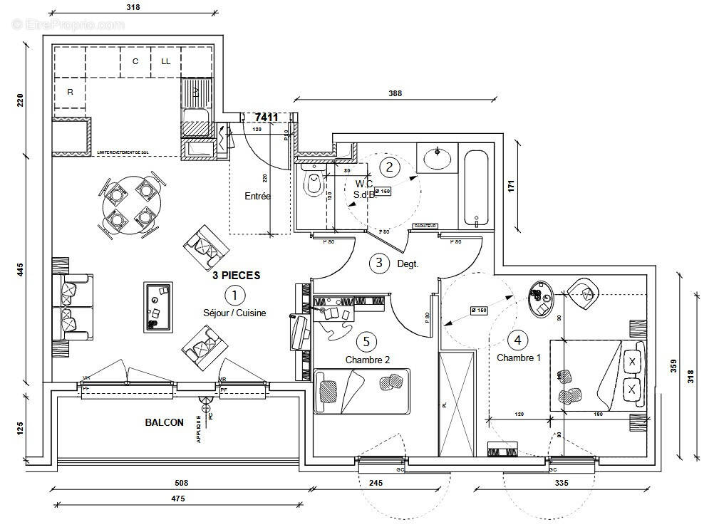 Appartement à VILLENEUVE-LE-ROI