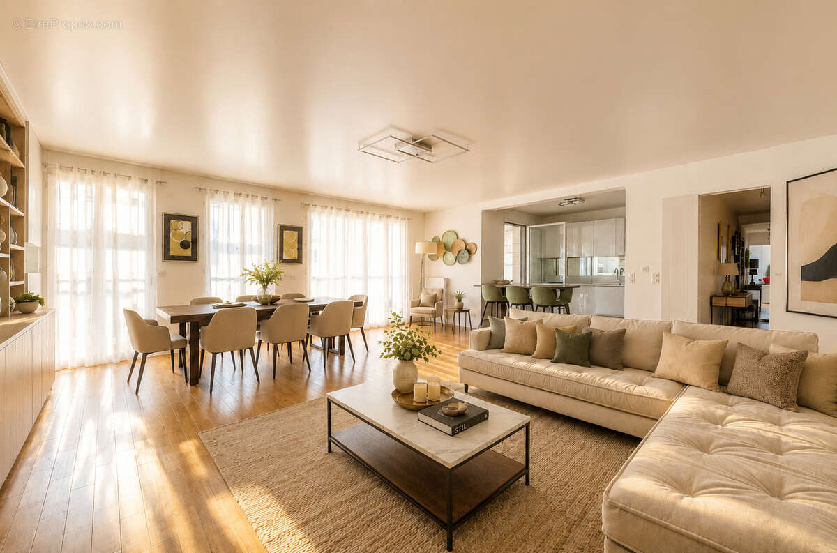 Appartement familial climatisable de 129 m² avec deux grand exterieurs - boulogne nord - photo 2