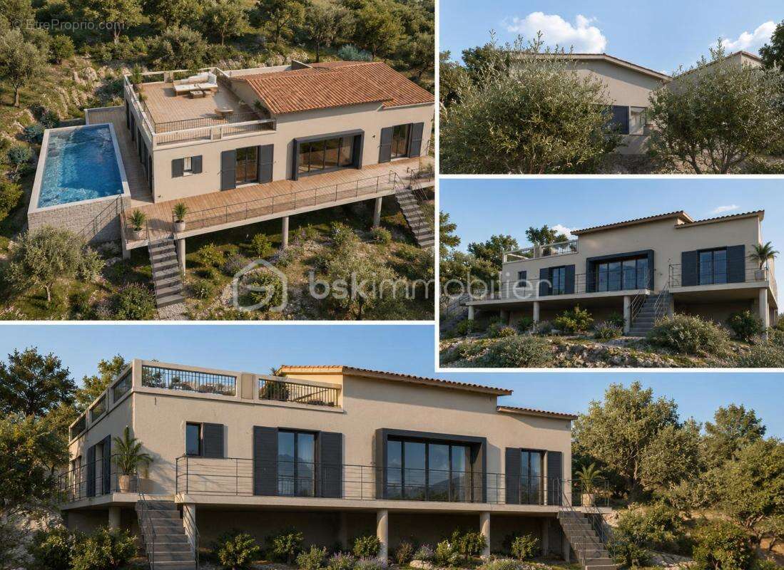 Terrain constructible avec permis maison plain pied 155 m² + piscine –garage -  rooftop  – Pierrefeu - photo 2