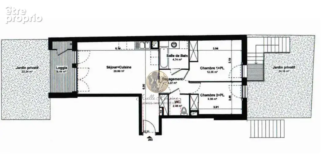Produit rare à Marcy-l’Étoile   T3 traversant avec deux jardins Privatifs, piscine et double garage - photo 8