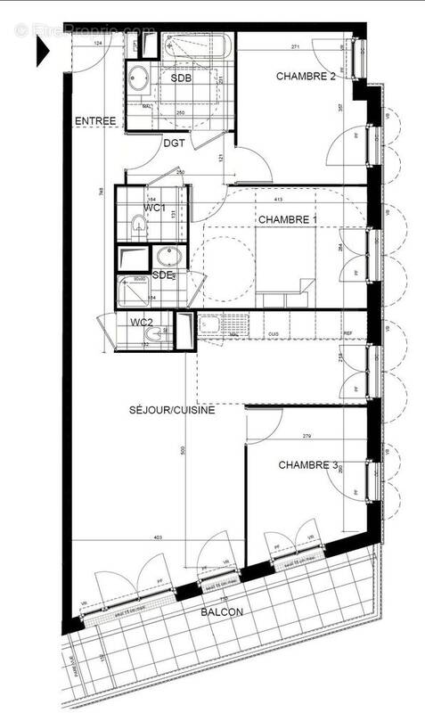 Plan de l'appartement - Appartement à LES CLAYES-SOUS-BOIS