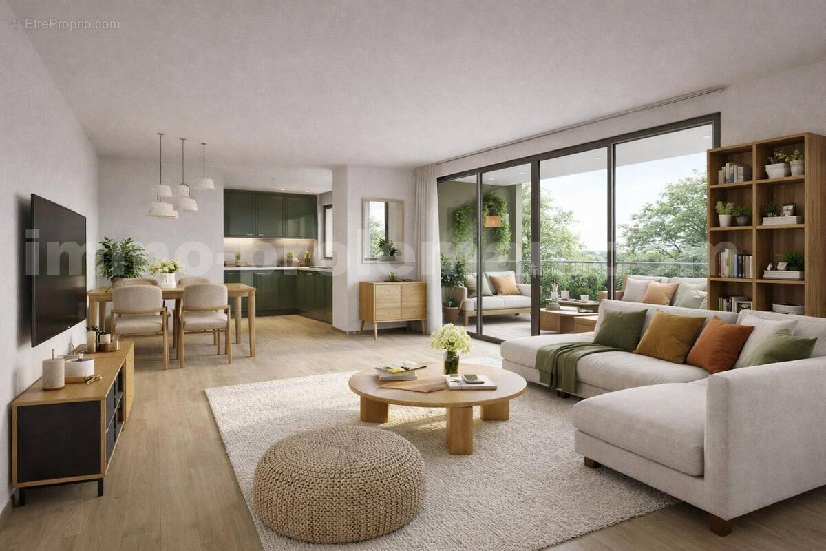 Appartement_T3_vetraz-Monthoux_CENTRE_secteur_calme_verdoyant_CEVA_frontière_SUISSE_Geneve_IMMOBILLIER_investissement_séjour_ - Appartement à VETRAZ-MONTHOUX