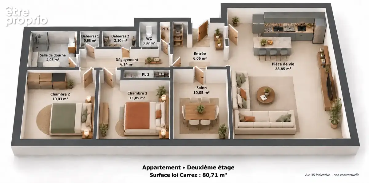 T4 81 m2   île de nantes / vincent-gâche   t4, double séjour et possibilité 3 chambres - photo 2