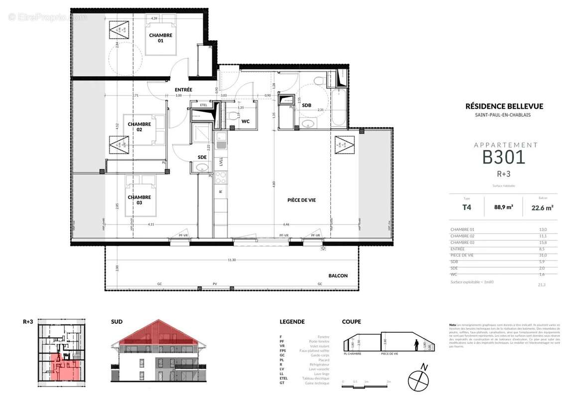 Appartement t4 - saint-paul - photo 3