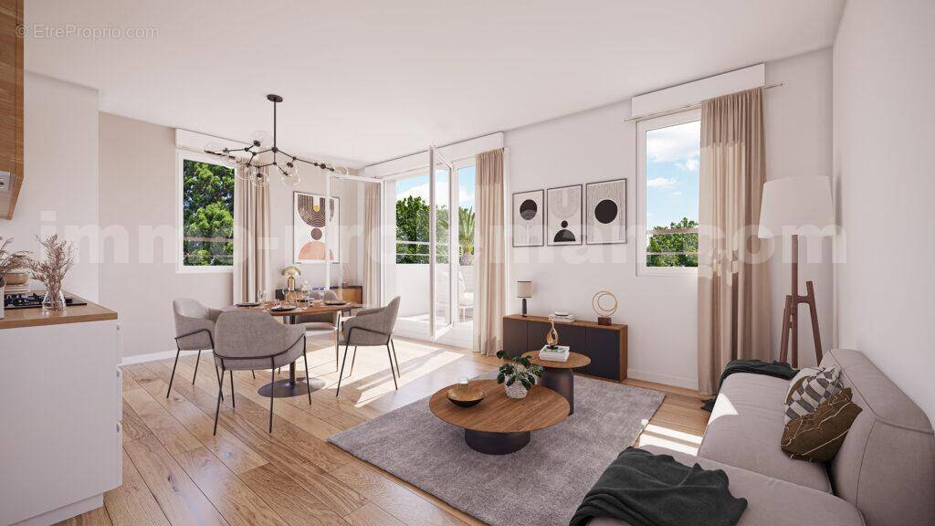 Appartement_T3_Bons-en-Chablais_Genève_Ceva_tramway_Suisse_investissement_Séjour_Cuisine_ - Appartement à BONS-EN-CHABLAIS