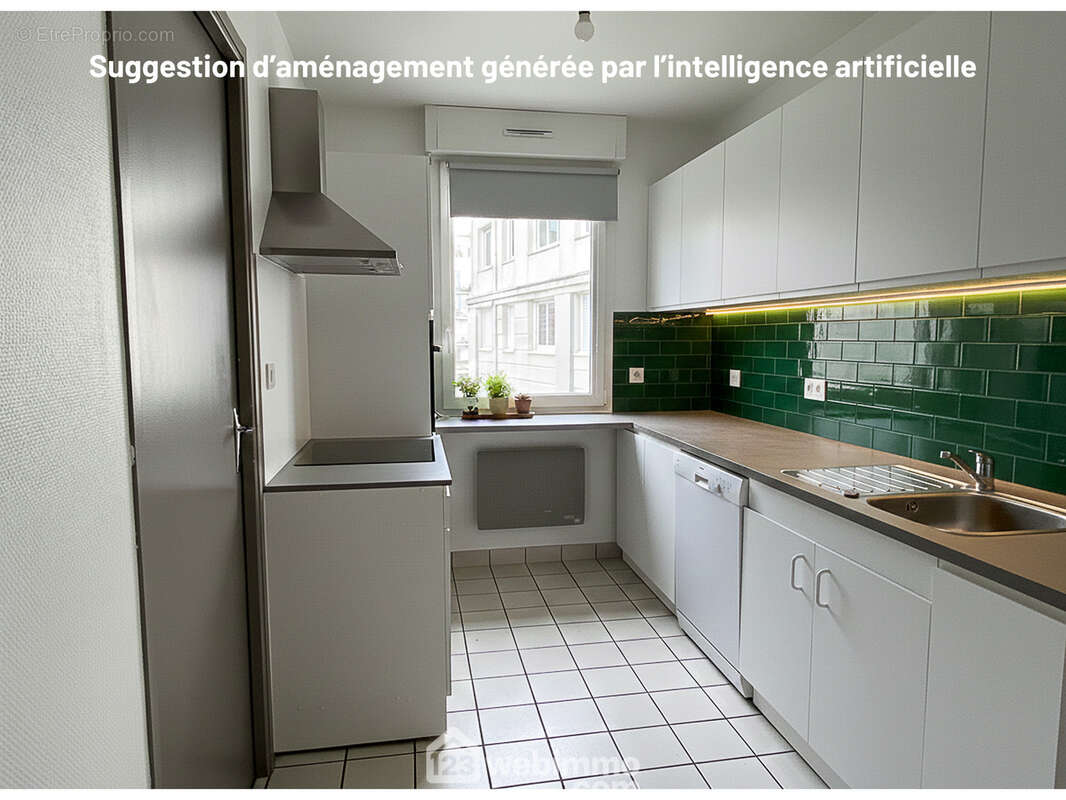 Suggestion d'aménagement générée par l'intelligence artificielle. - Appartement à NANTES