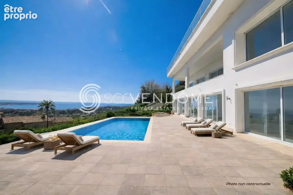 Hauteurs de golfe juan vue panoramique mer deux villas a renover domaine prive a vendre - photo 5