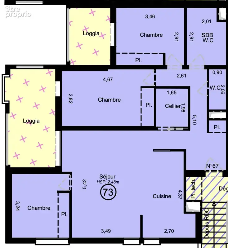 Furiani   Résidence « U Pinu »   T4 de 84,74 m2 au 1er étage avec loggia - photo 6