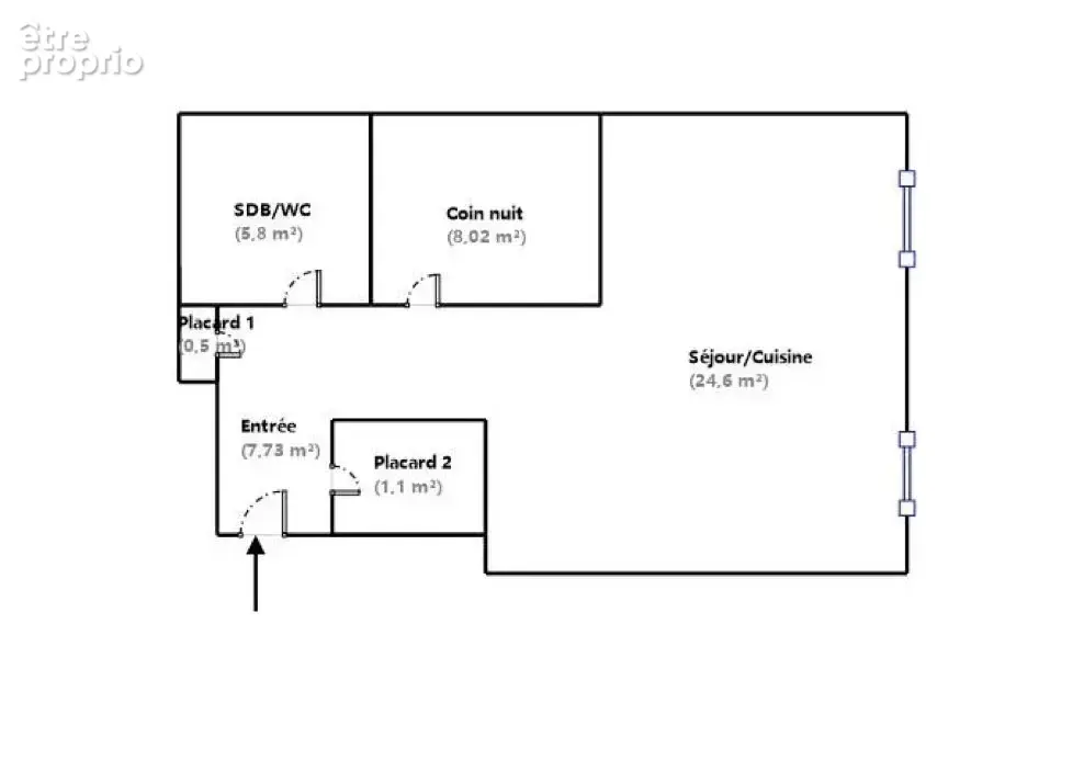 Grand studio de 47,75 m2 en rez-de-chaussée - photo 6