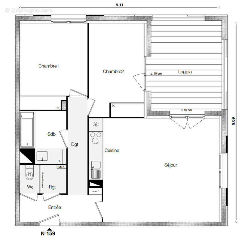 Appartement Toulouse 3 pièce(s) 65.62 m2 - photo 10