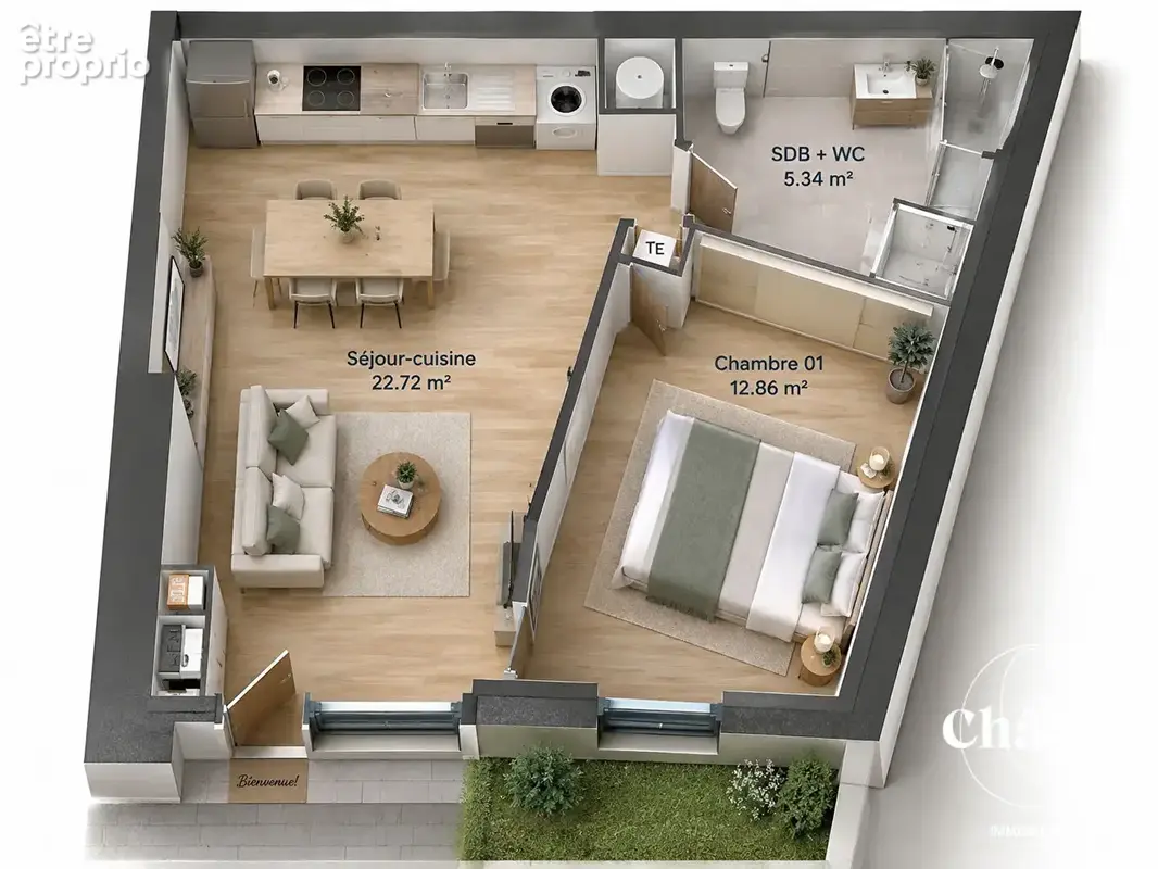 NEUF: Appartement Gouvieux 2 pièces - Centre-ville de Gouvieux - Gare à 5min en voiture - photo 4