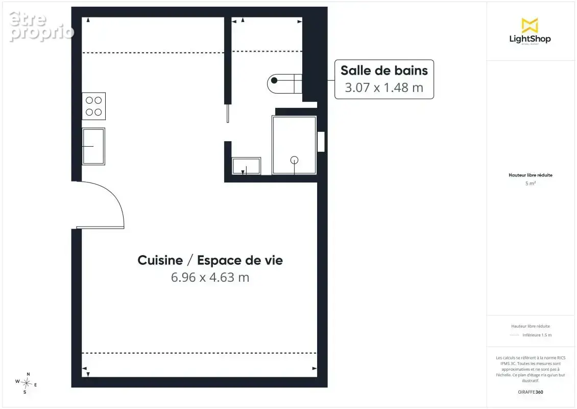Studio traversant de 30m² - Dernier étage/ faibles charges/ Box possible - Avenue Ledru-Rollin, Tremblay-en-France - photo 3