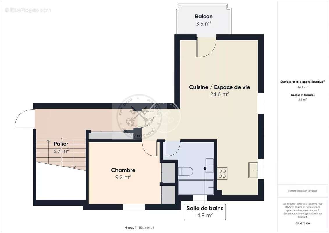 À Vendre -Saint Aygulf  T2 de 40 m2 avec balcon, garage et cave - Saint-Aygulf - photo 8