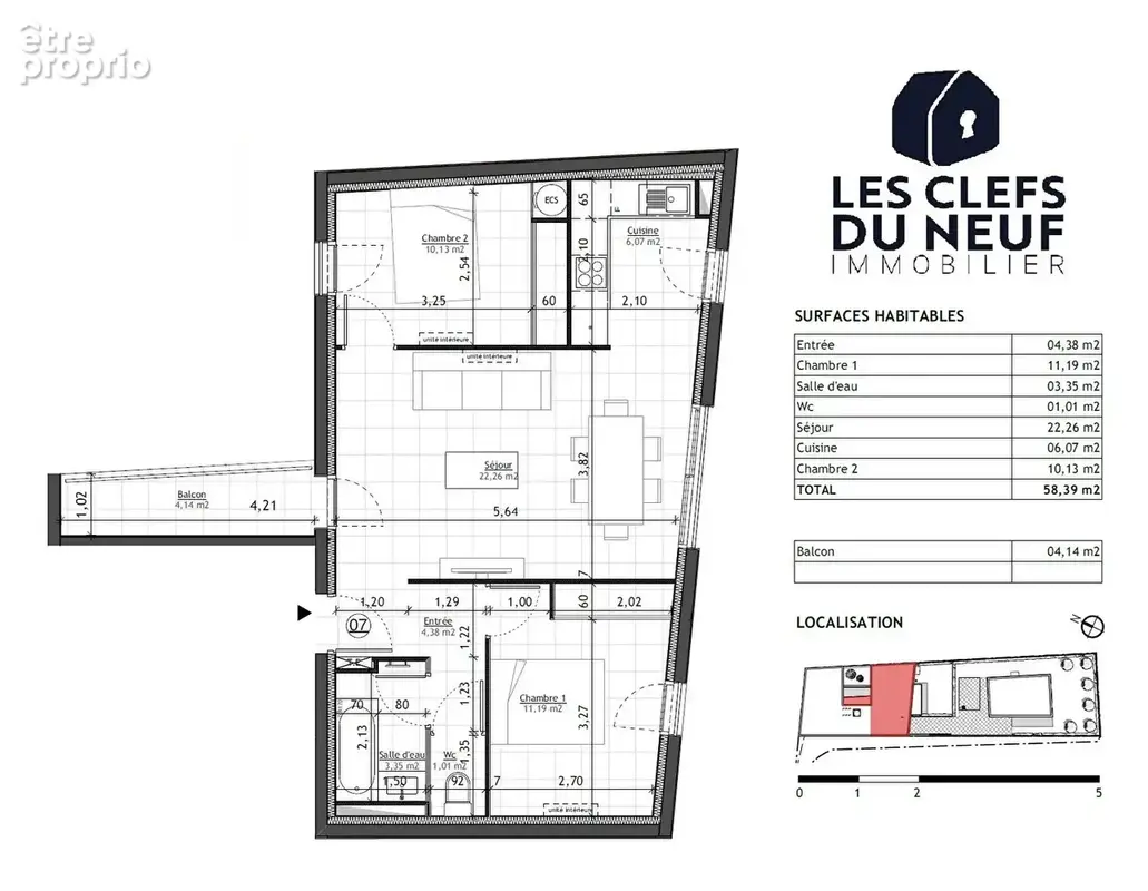 Appartement Toulouse 3 pièces 59m² + balcon + Parking ! POUVOURVILLE - photo 11