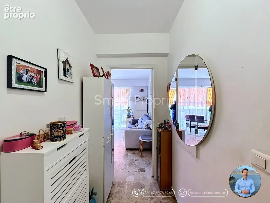 Menton careï - vendu loué - un t1 de 33m2 avec balcon côté collines  au calme - - photo 5