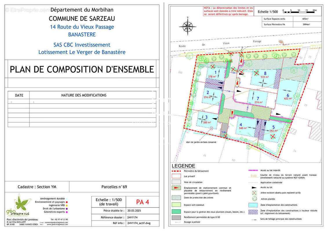 Exclusivité - terrain à bâtir 622 m² - sarzeau banastère - 400m plage océan - photo 6