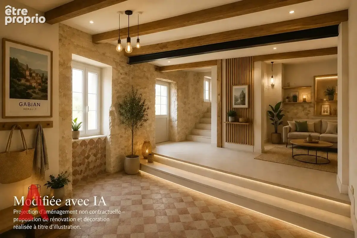 Maison de caractère à Gabian  Projet de rénovation à fort potentiel  126 m²  2 entrées  Jardin privatif à proximité  95.000  - photo 2