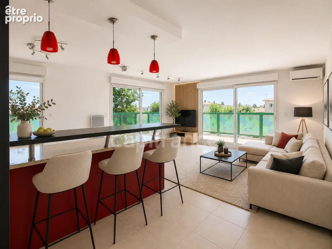 SÉRIGNAN – Grande terrasse, aperçu mer, 2 chambres + bureau et garage - photo 2