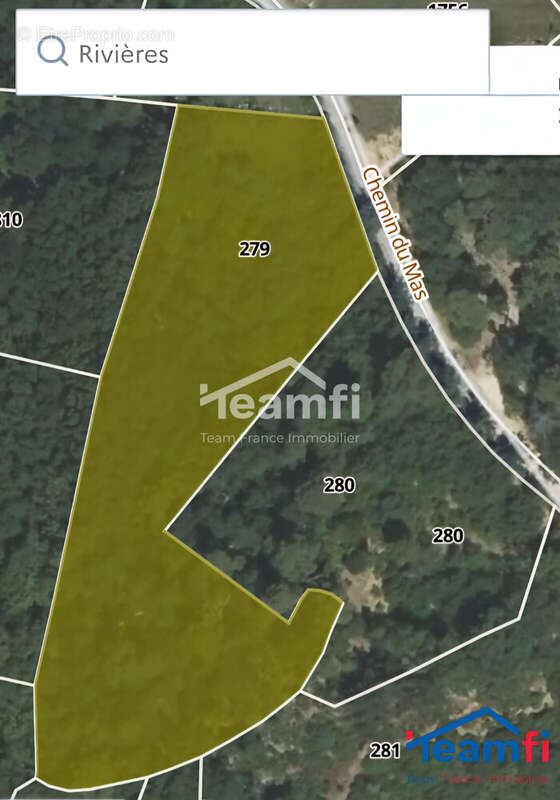 Terrain à RIVIERES
