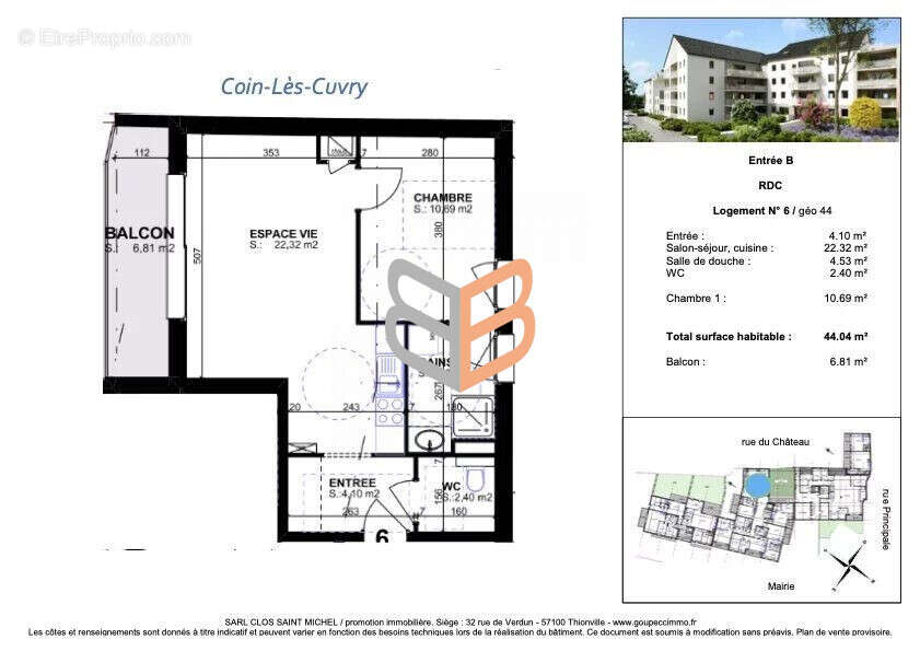 Appartement 44 m² à Coin-Les-Cuvry  - photo 3
