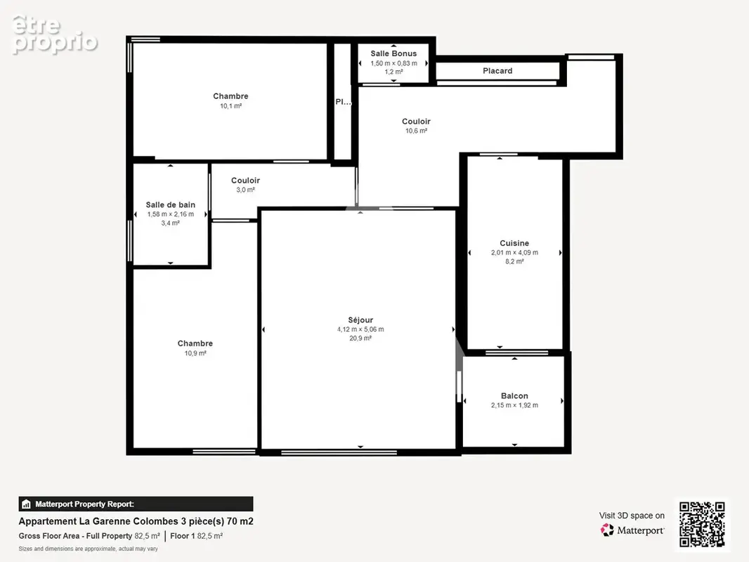 Appartement trois pièces avec balcon et cave Rue des Fauvelles 70 m2 - photo 11