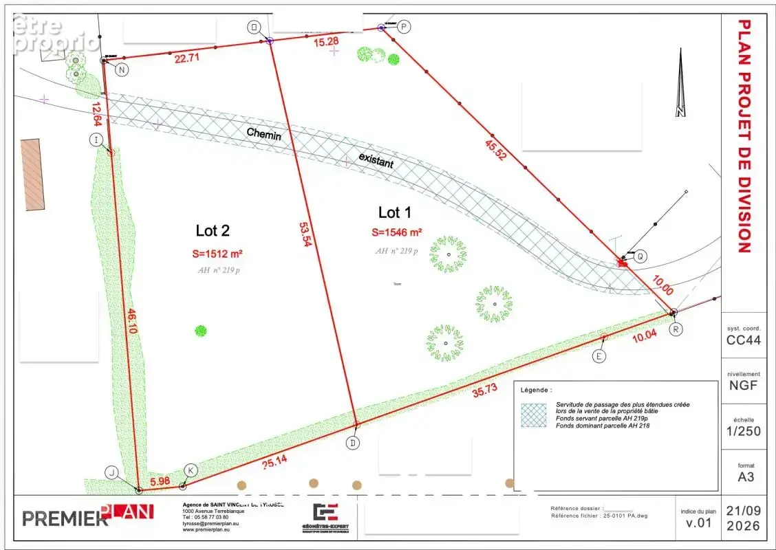 Terrain de 1546m² – Libre de constructeur en vente à Saint Vincent de Tyrosse (40230) - photo 3