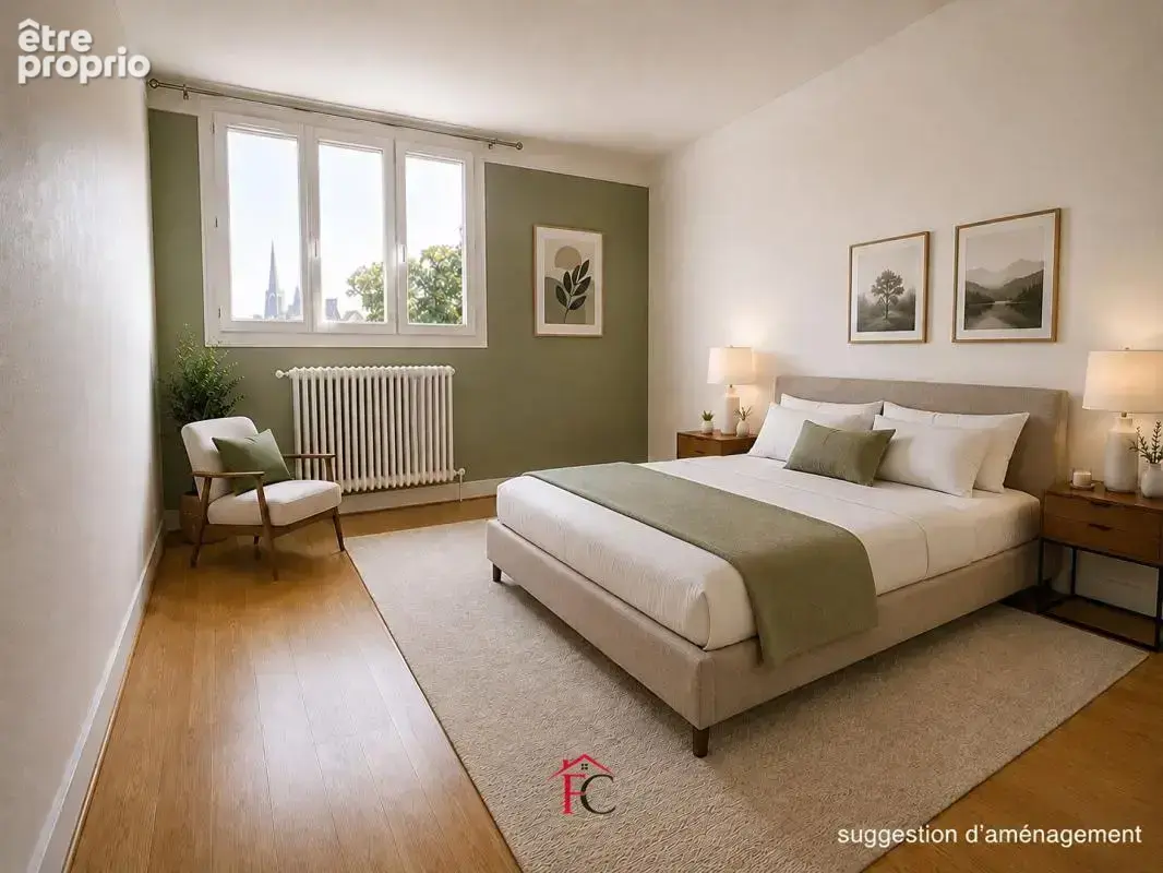 Appartement 112 m² Hyper-centre de Verneuil 3 chambres séjour double  2 parkings - photo 14