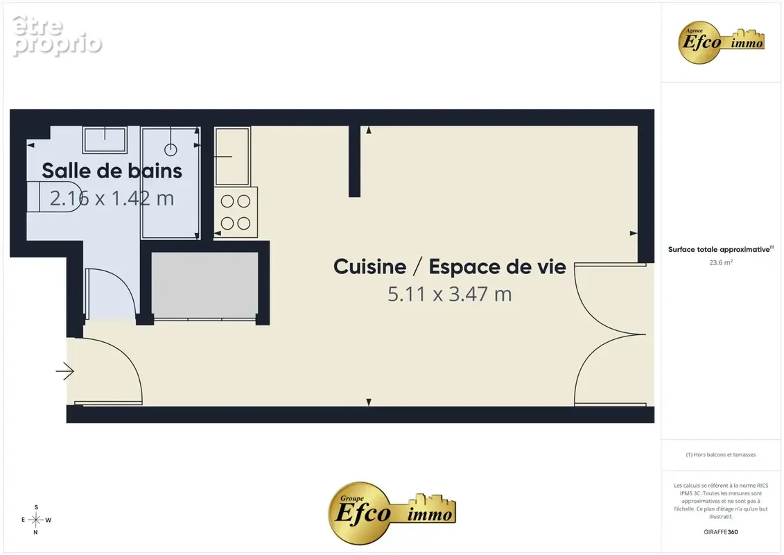 Opportunité ! studio rénové huningue centre - photo 6