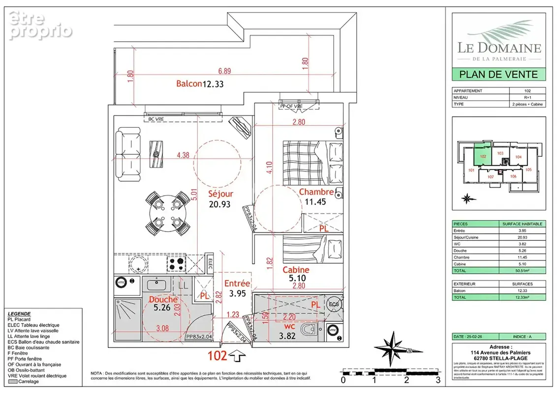 Appartement Cucq Stella Plage 2 pièces cabine  50.51m² + balcon 12 m² - photo 2