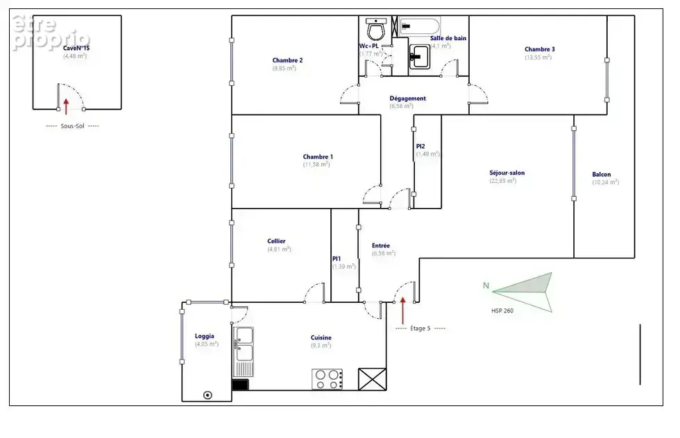 LOVA – Appartement  T4 - 87m² - Balcon - Loggia - Cave - 13005 CONCEPTION - photo 10