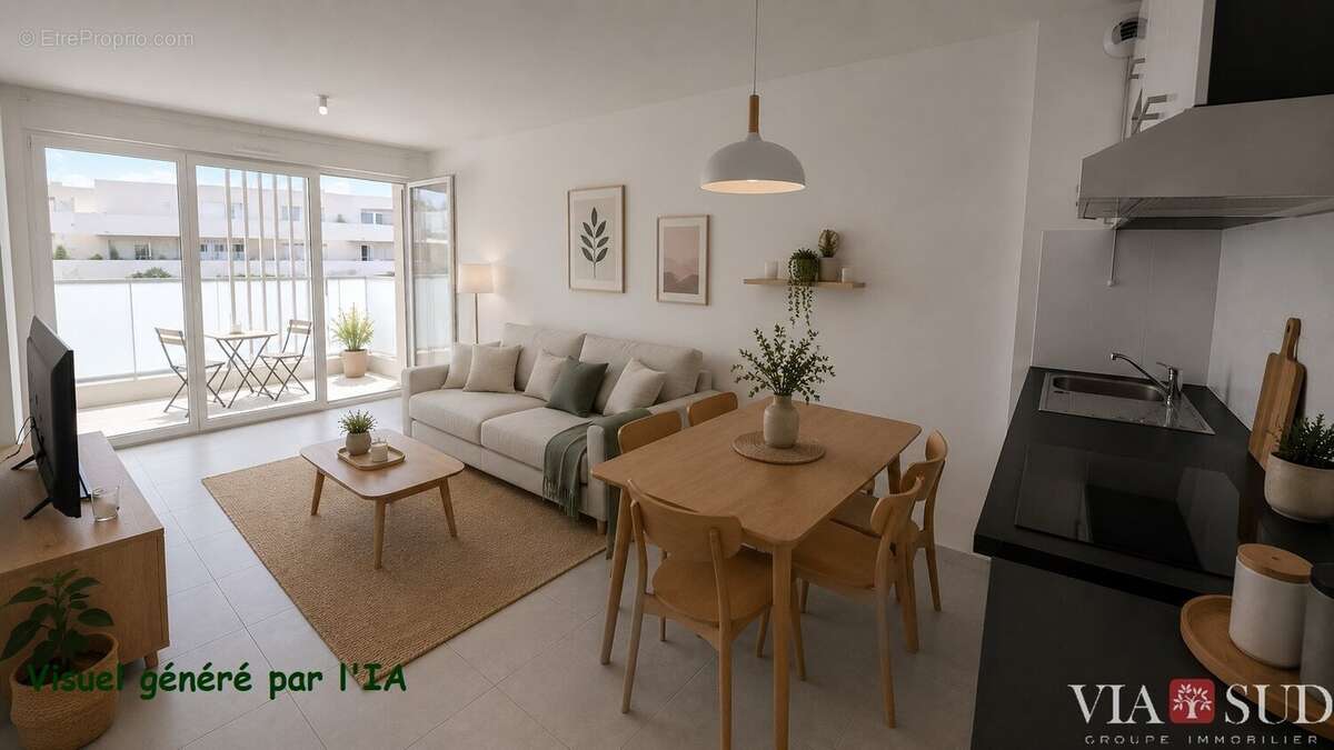 Béziers, Appartement de type 3, grande terrasse et parking - photo 3
