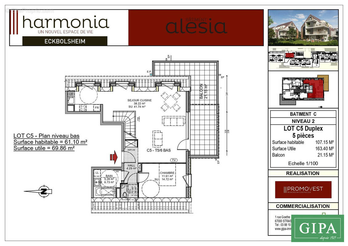 Appartement à ECKBOLSHEIM