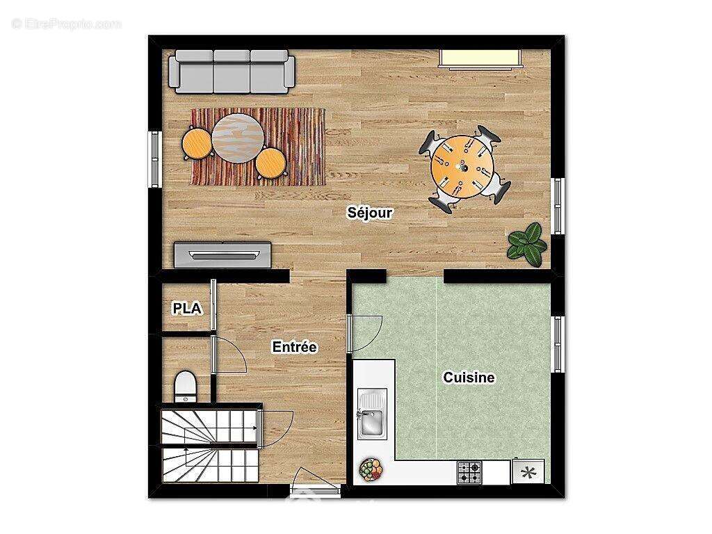 Croquis du rez-de-chaussée - Maison à CHAUVIGNY