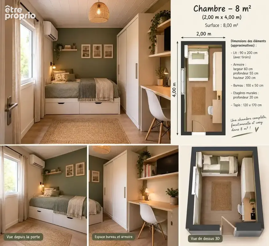 Bureau qui peut etre transformer en  chambre 