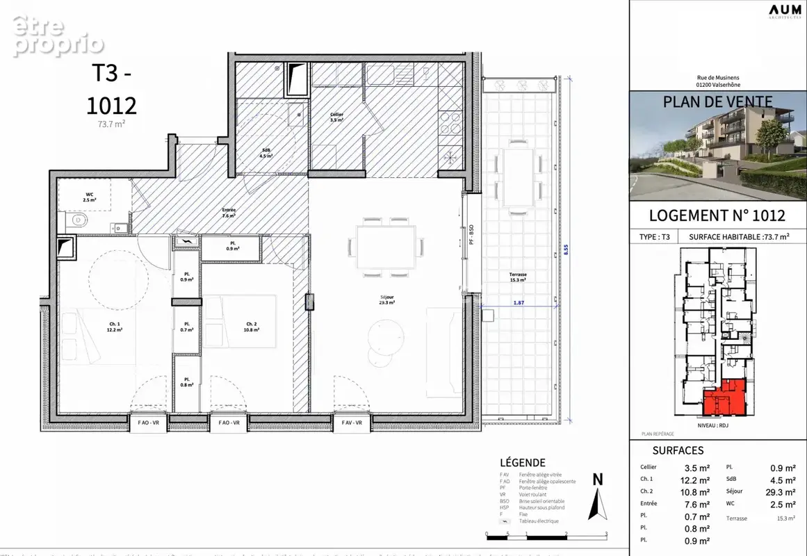 Appartement 73 m² à Lancrans  - photo 2