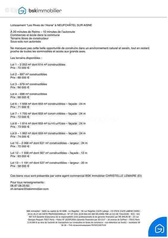 Terrain à NEUFCHATEL-SUR-AISNE