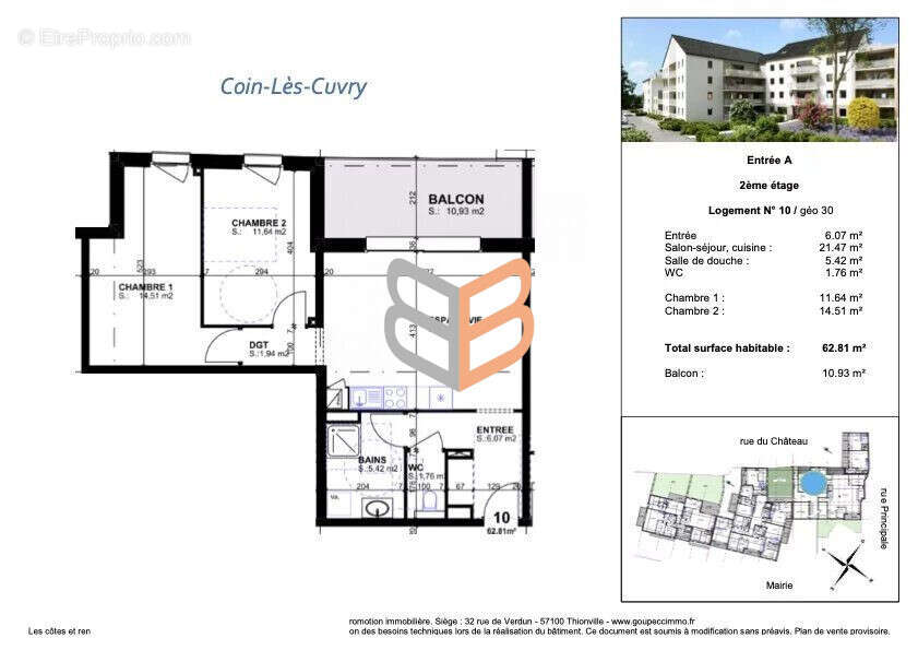 Appartement 62 m² à Coin-Les-Cuvry  - photo 3