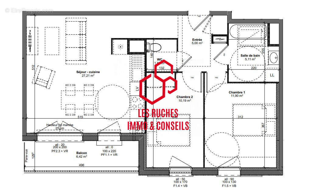 Appartement 61 m² à Marly-La-Ville  - photo 4