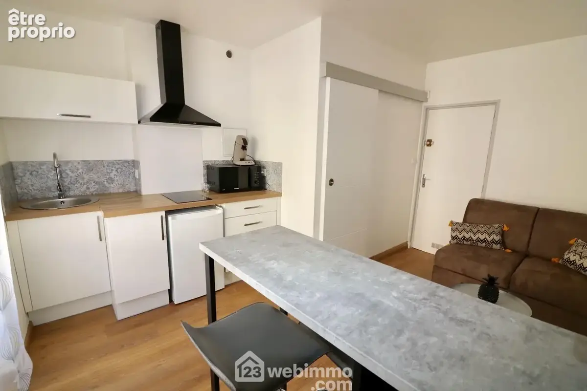 Canapé convertible, espace repas et kitchenette aménagée,