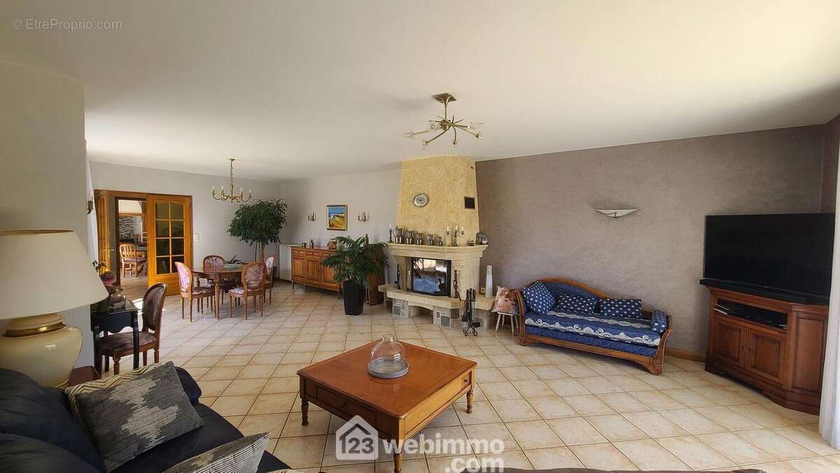 Salon à cheminée à insert - Maison à TALMONT-SAINT-HILAIRE