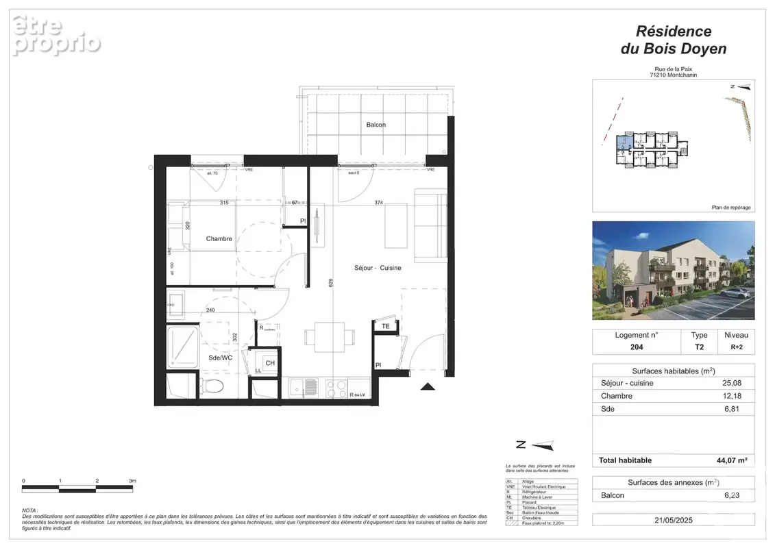 Appartement 44 m² à Montchanin  - photo 2