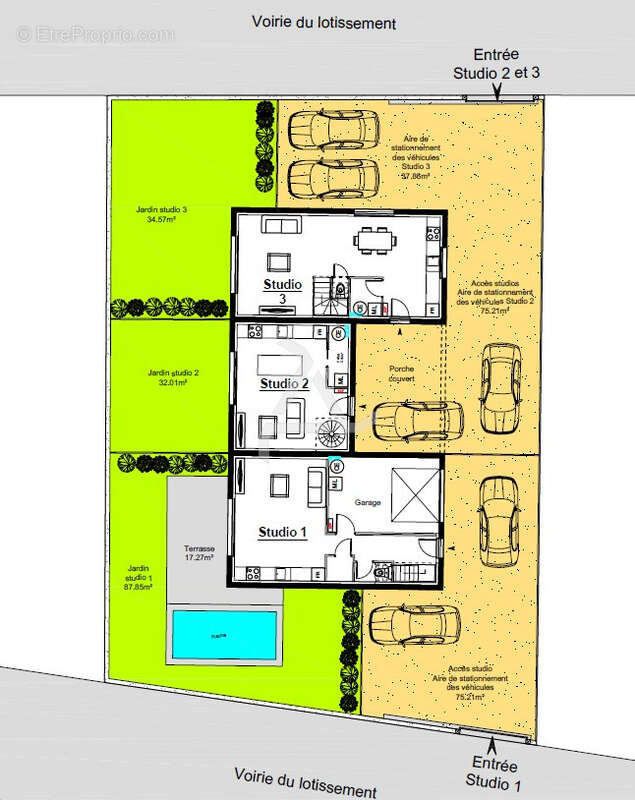 À proximité immédiate des plages et de l'aéroport de figari, maison récente avec 3 appartements - photo 24